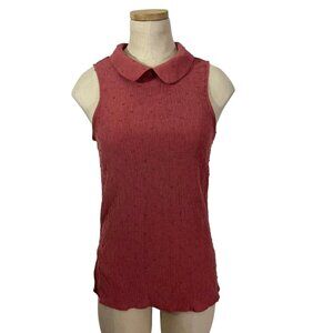 Adrianna Papell high neck tank top mauve pink with back button M